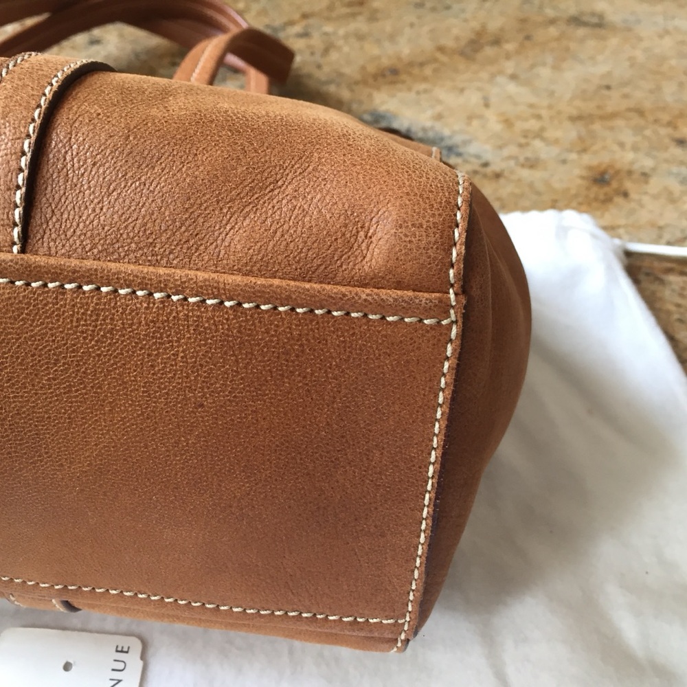 Prada Cognac Leather Handbag with Silver-Tone Lock - Picture 10 of 11